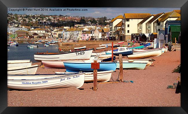 Boats On The Beach Framed Print by Peter F Hunt