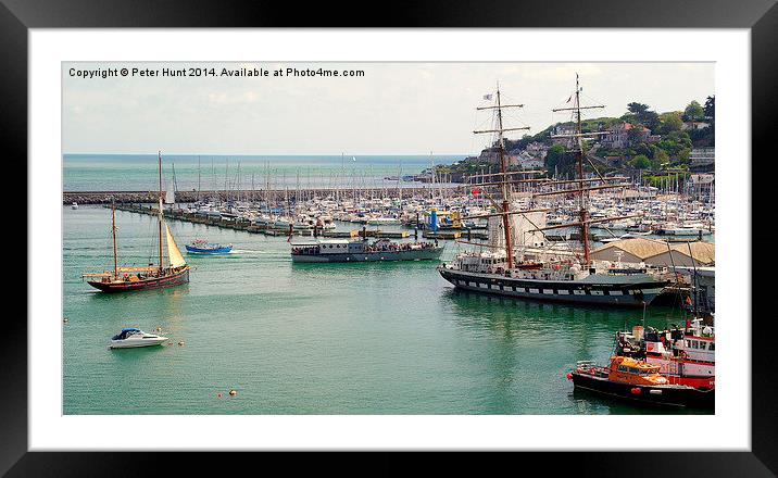 A Busy Harbour In Devon Framed Mounted Print by Peter F Hunt