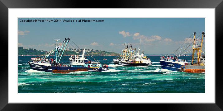 The Brixham Fishing Fleet Racing Framed Mounted Print by Peter F Hunt