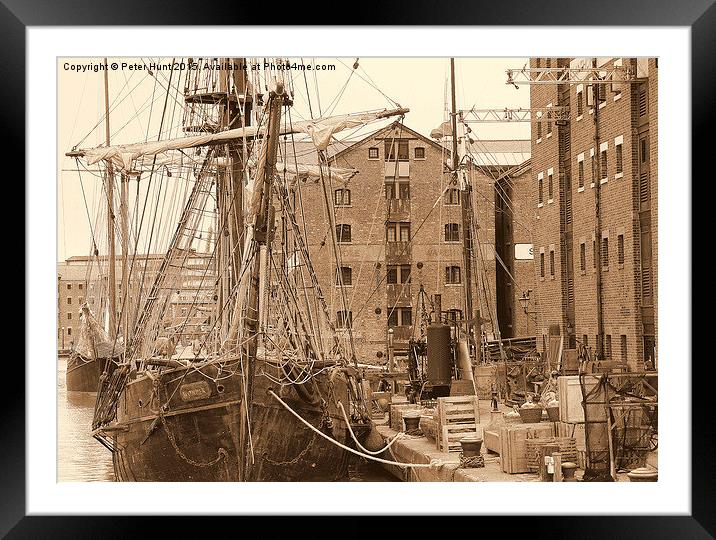  Past Times At Gloucester Dock Framed Mounted Print by Peter F Hunt