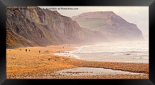 A Windy Day At Charmouth Framed Print by Peter F Hunt