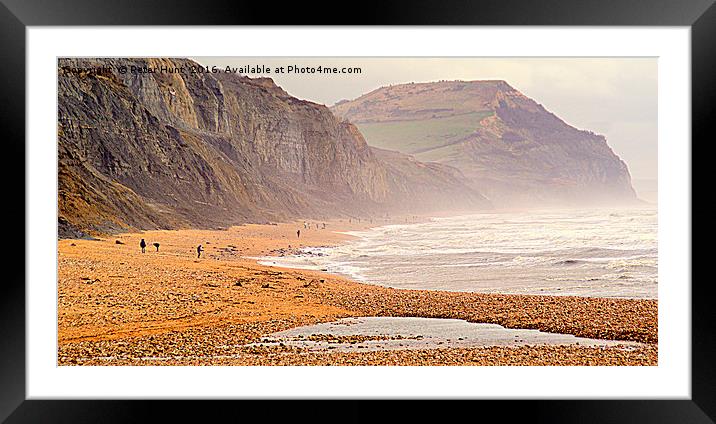 A Windy Day At Charmouth Framed Mounted Print by Peter F Hunt