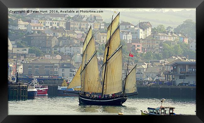 Sailing Into Port Framed Print by Peter F Hunt