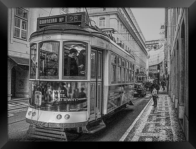 Lisbon Tram Framed Print by Peter F Hunt