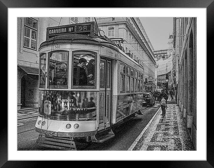 Lisbon Tram Framed Mounted Print by Peter F Hunt