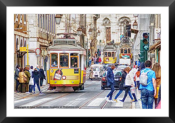 Lisbon City Life Framed Mounted Print by Peter F Hunt