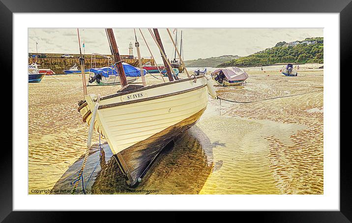 St Ives Harbour Cornwall Framed Mounted Print by Peter F Hunt
