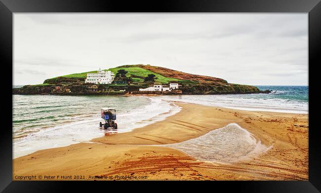 Sea Tractor And The Causeway Framed Print by Peter F Hunt
