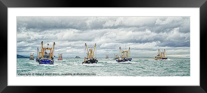 Port Of Brixham Trawler Race Framed Mounted Print by Peter F Hunt