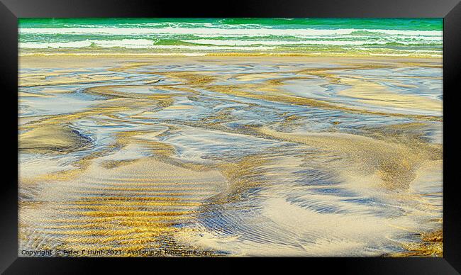 Sea On The Sand Framed Print by Peter F Hunt