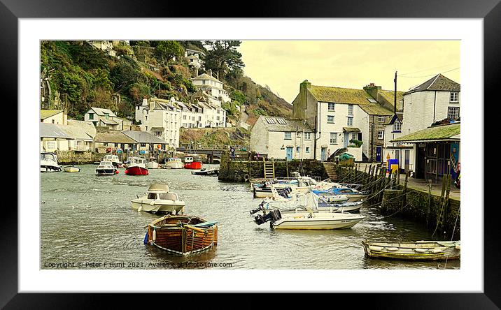 Polperro Harbour Cornwall Framed Mounted Print by Peter F Hunt