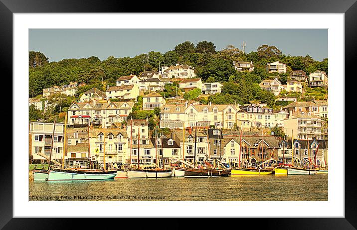 Cornish Luggers Moored At Looe Framed Mounted Print by Peter F Hunt