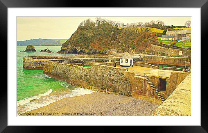 Charlestown Harbour And Beach Framed Mounted Print by Peter F Hunt