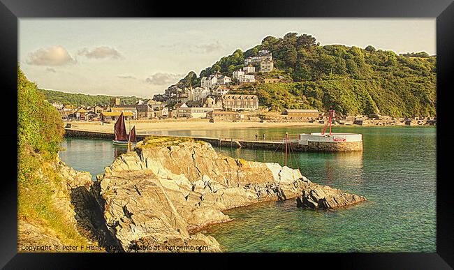 Looe Pier And Beach Framed Print by Peter F Hunt