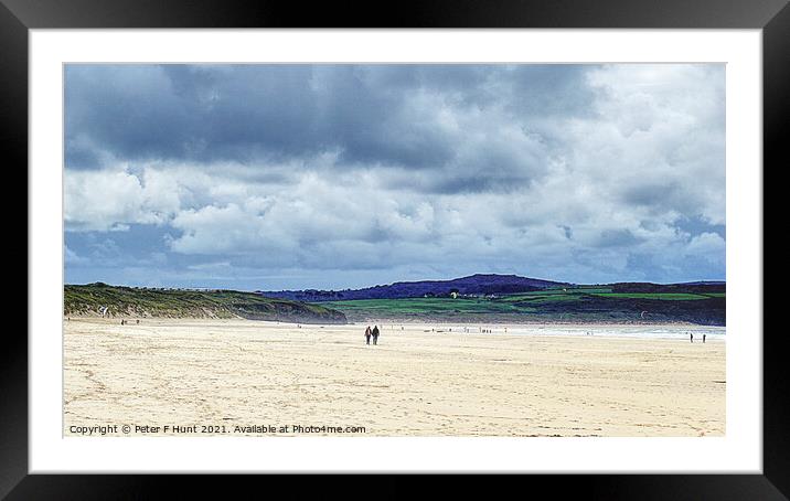 Moody Sky Over Gwithian Sands Framed Mounted Print by Peter F Hunt