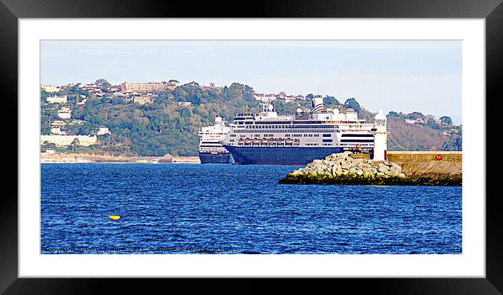 Cruise Ships Off Brixham Breakwater Framed Mounted Print by Peter F Hunt