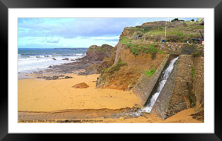 Hope Cove Waterfall Framed Mounted Print by Peter F Hunt