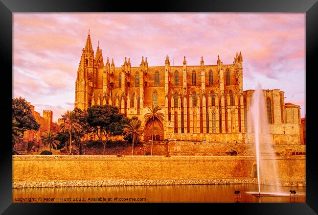 Palma Cathedral Sunset Framed Print by Peter F Hunt
