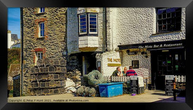 Relaxing At Port Isaac  Framed Print by Peter F Hunt