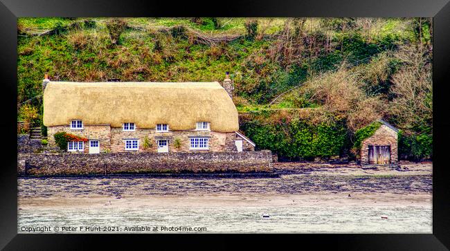 Thatched House On The Dart Framed Print by Peter F Hunt