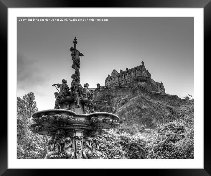  Ross Fountain and Edinburgh Castle Scotland Framed Mounted Print by Robin Hart-Jones
