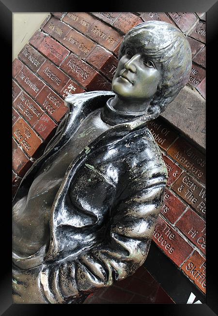 John Lennon statue Framed Print by phillip murphy