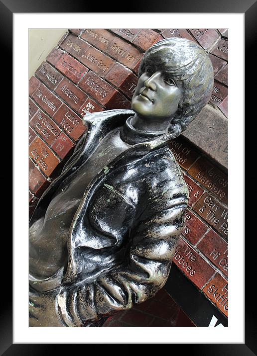 John Lennon statue Framed Mounted Print by phillip murphy