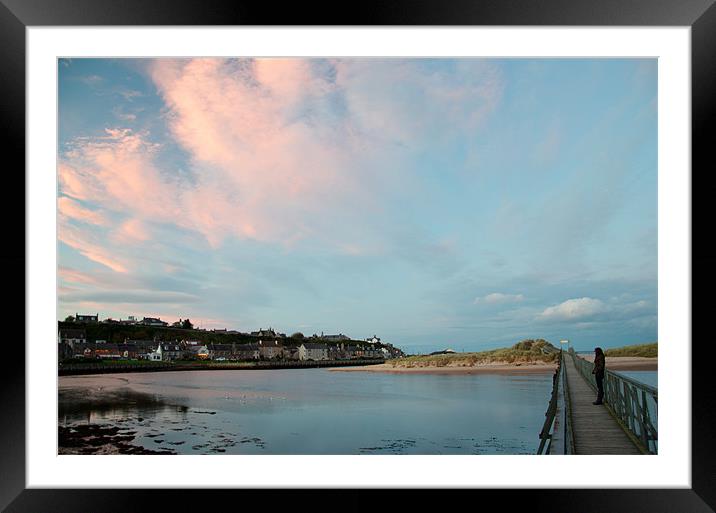 bridge over river in Lossiemouth Framed Mounted Print by Lloyd Fudge