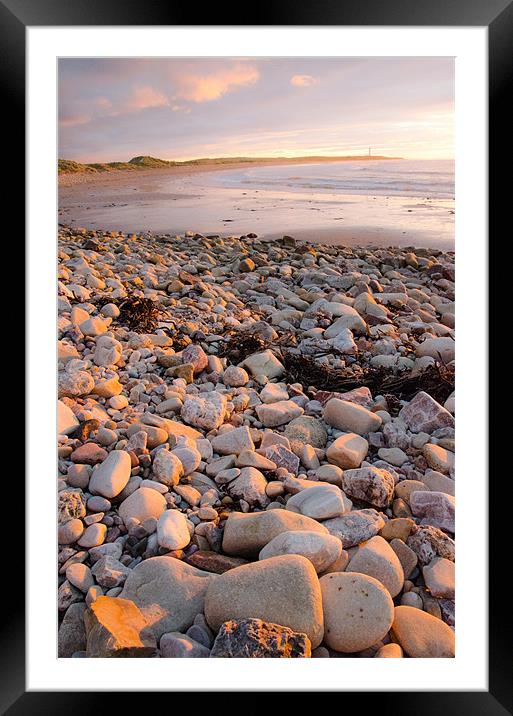 sunset on lossiemouth west beach Framed Mounted Print by Lloyd Fudge