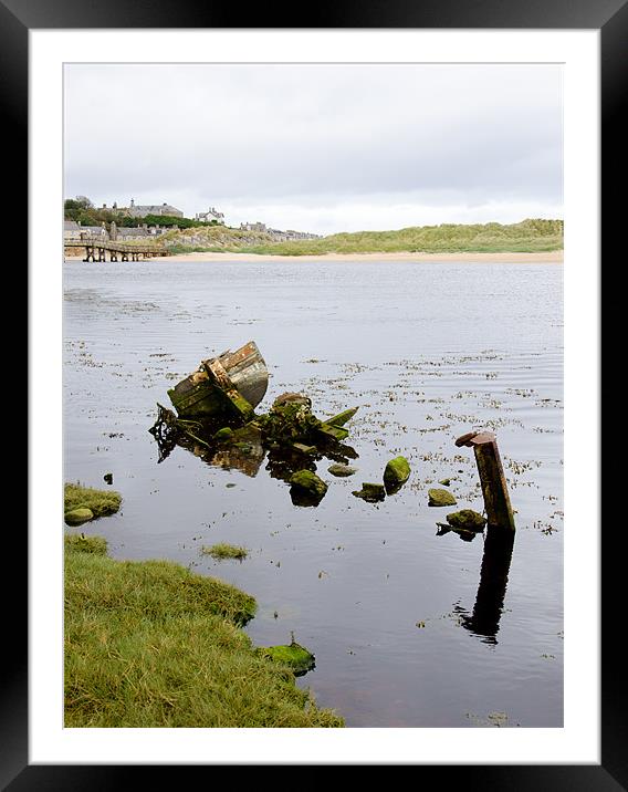 old boat wreck in river Framed Mounted Print by Lloyd Fudge