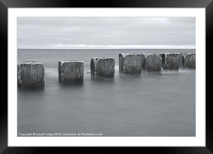 wave breakers in black and white Framed Mounted Print by Lloyd Fudge