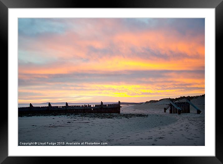Sunrise on east beach at lossiemouth Framed Mounted Print by Lloyd Fudge
