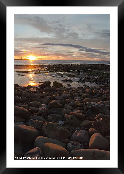 sunset over Lossiemouth beach Framed Mounted Print by Lloyd Fudge