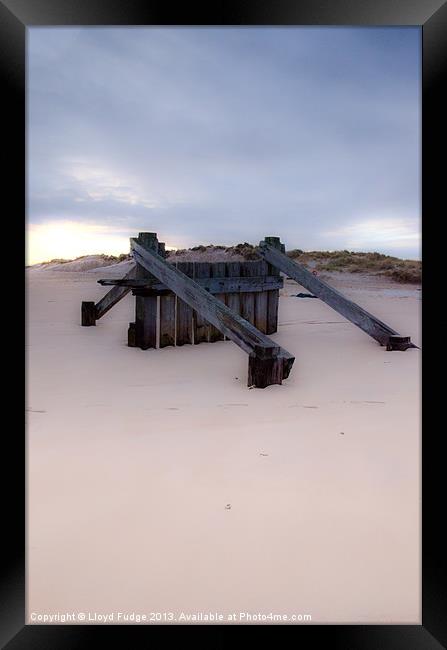 old wave breakers on lossiemouth beach Framed Print by Lloyd Fudge