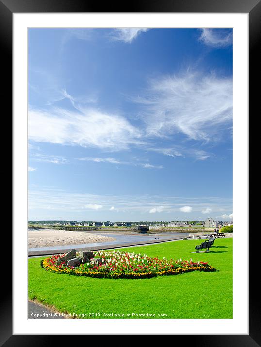 lossiemouth beach front in summer Framed Mounted Print by Lloyd Fudge