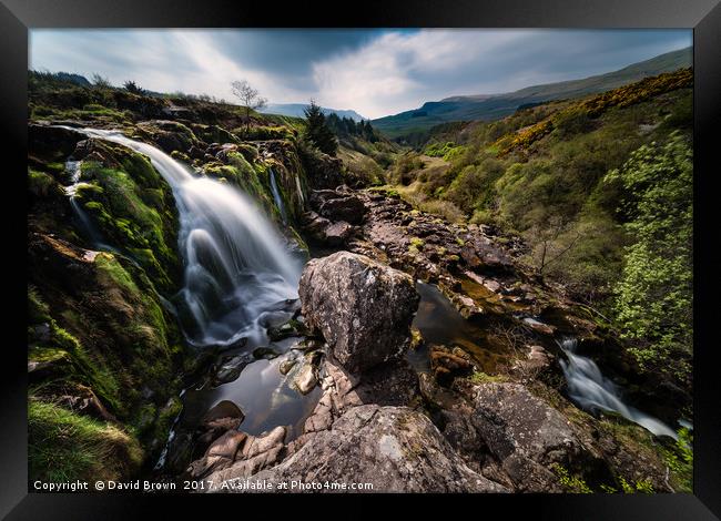 Loup of Fintry Waterfall Framed Print by David Brown