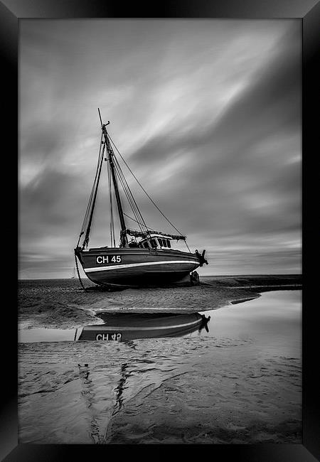 Meols Beach Boat Framed Print by Steven Purcell