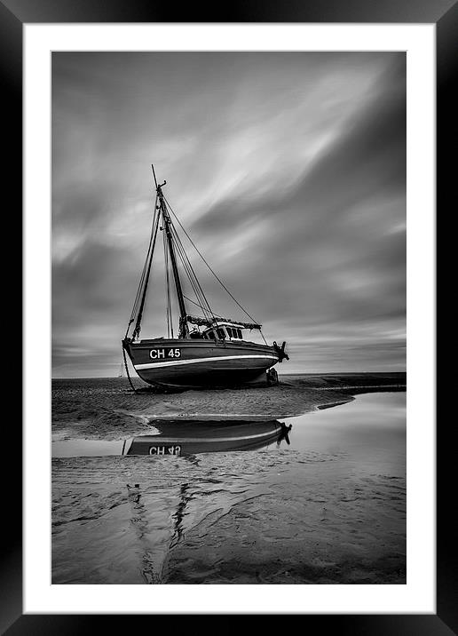 Meols Beach Boat Framed Mounted Print by Steven Purcell