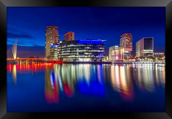 Reflecting at Media City Framed Print by Steven Purcell