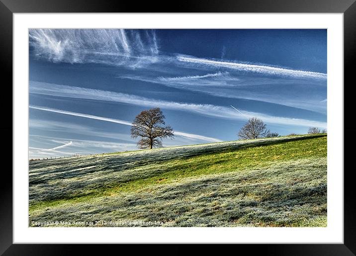 Lonely trees at daybreak Framed Mounted Print by Mike Jennings