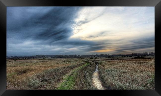  Sunset over Minsmere Framed Print by Mike Jennings