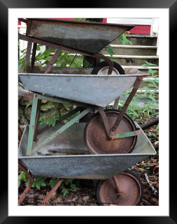 Old Wheelbarrows Framed Mounted Print by Pics by Jody Adams