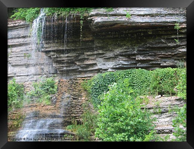 Waterfall Splashing to the Rocks Below Framed Print by Pics by Jody Adams