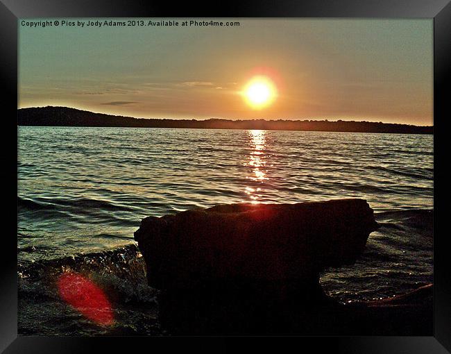 Waves on the Rock Framed Print by Pics by Jody Adams