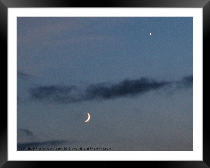 Cresent Moon Framed Mounted Print by Pics by Jody Adams