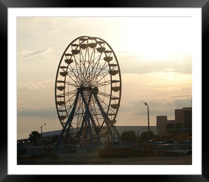 Ferris Wheel at the Beach Framed Mounted Print by Pics by Jody Adams
