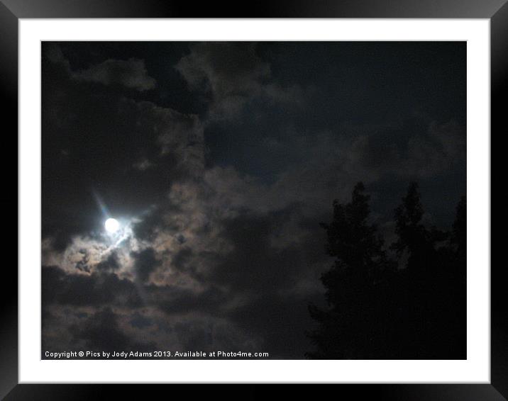 Moon and the Clouds Framed Mounted Print by Pics by Jody Adams
