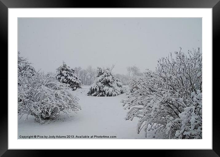 Snow Framed Mounted Print by Pics by Jody Adams