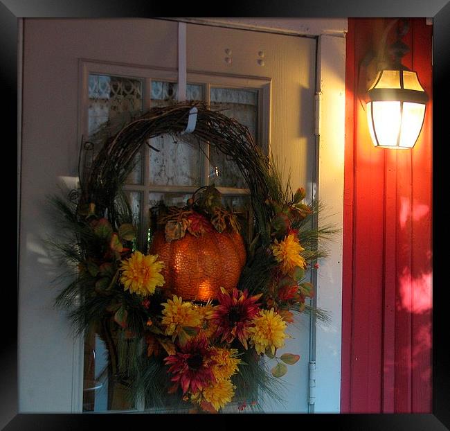 Fall Colors at the Door Framed Print by Pics by Jody Adams