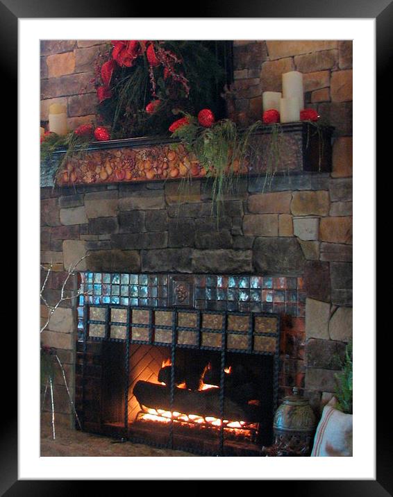 Fireplace Framed Mounted Print by Pics by Jody Adams